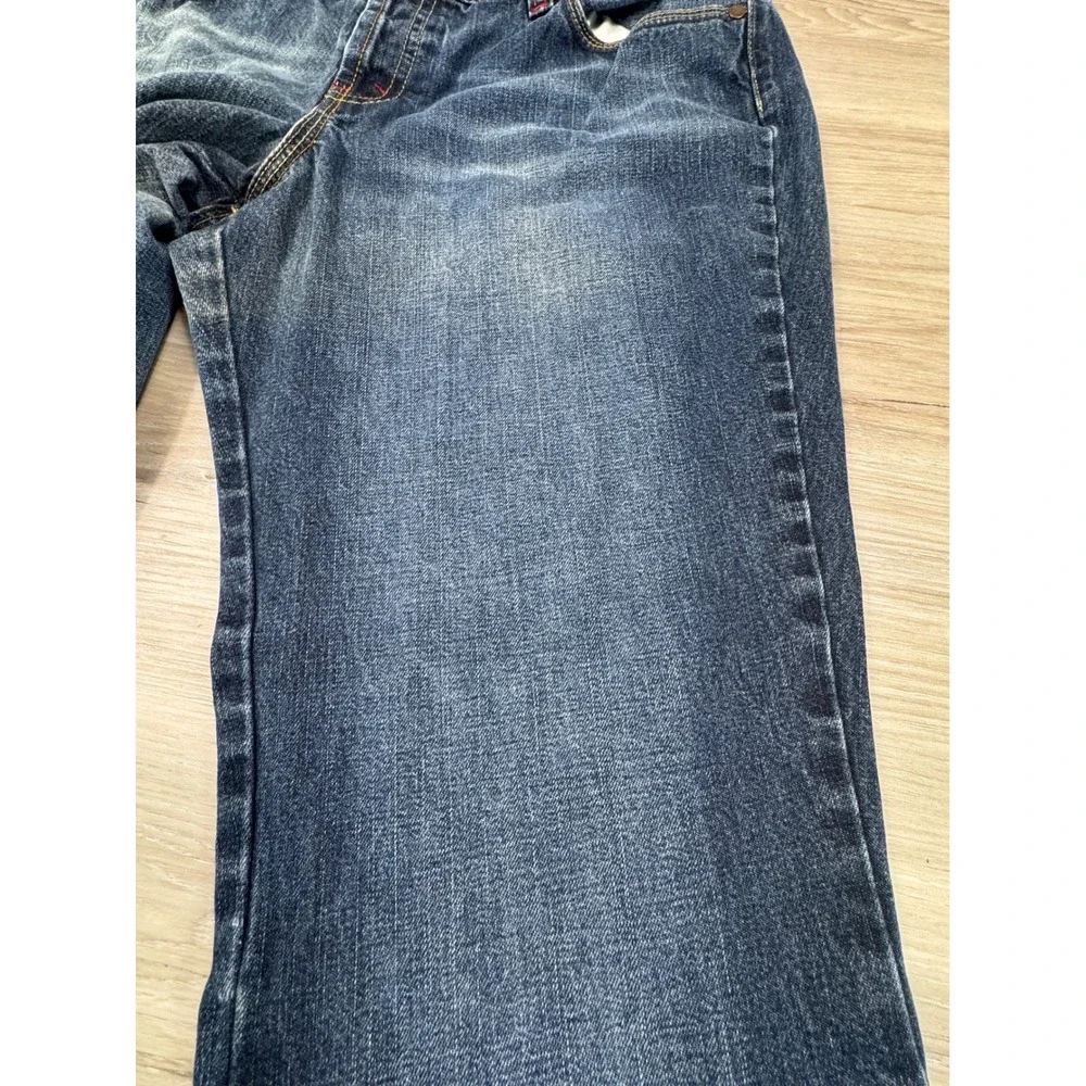 Vintage Jordache Lo-Rise Flare Jeans Women 15/16 Blue Dark‎ Wash Button Fly